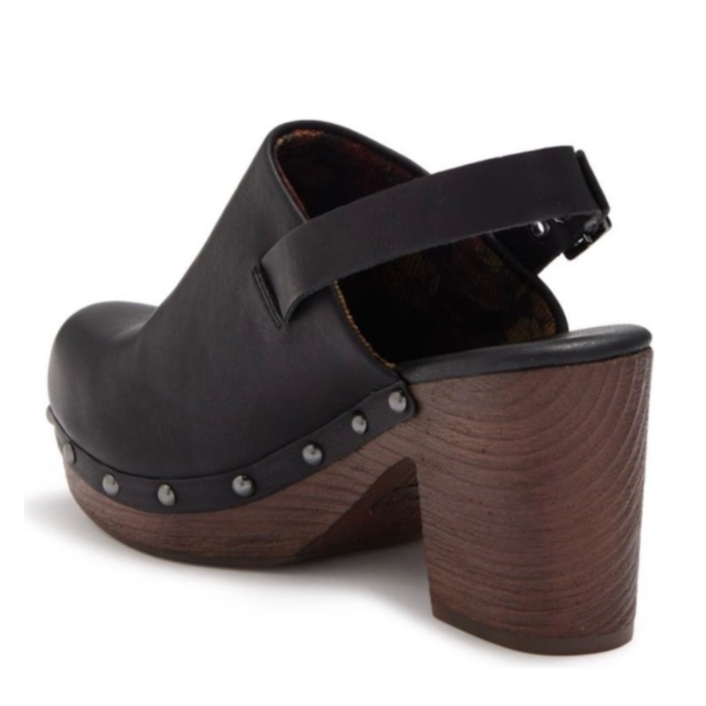 Kork-Ease Korks New Slingback Heel Clogs Black Studded Size 9 Vegan Leather - Picture 5 of 14